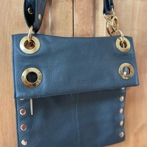 Hammitt Montana large reversible black and gray studded crossbody strap